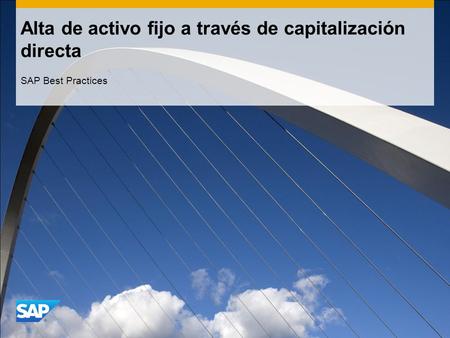 Alta de activo fijo a través de capitalización directa SAP Best Practices.