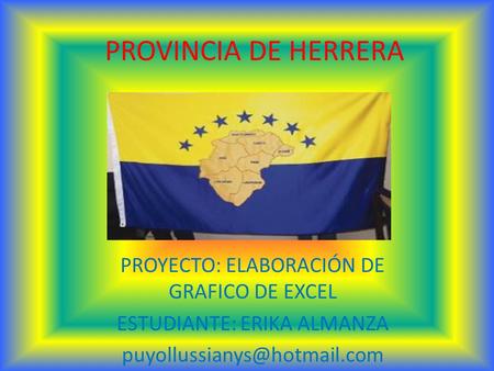 PROVINCIA DE HERRERA PROYECTO: ELABORACIÓN DE GRAFICO DE EXCEL