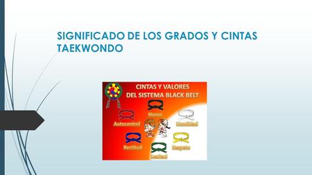SIGNIFICADO DE LOS GRADOS Y CINTAS TAEKWONDO