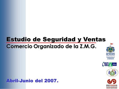 Estudio de Seguridad y Ventas Comercio Organizado de la Z.M.G. Abril-Junio del 2007.