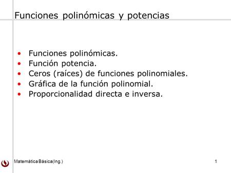 Funciones polinómicas y potencias