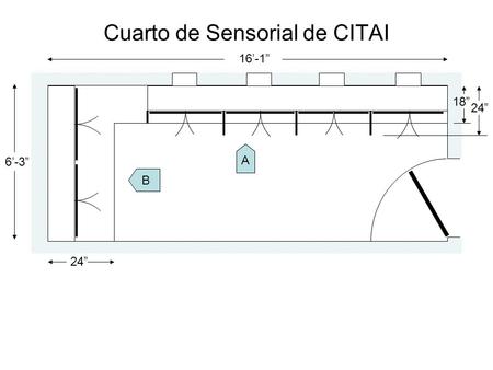 Cuarto de Sensorial de CITAI 16’-1” 6’-3” A B 24” 18” 24”