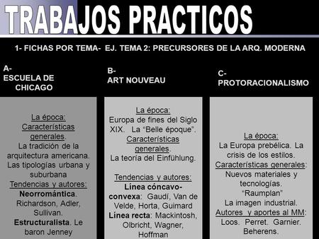 La época: Europa de fines del Siglo XIX. La “Belle époque”. Características generales. La teoría del Einfühlung. Tendencias y autores: Línea cóncavo- convexa: