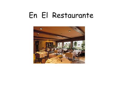 En El Restaurante. Un Cubierto el plato el tenedor.
