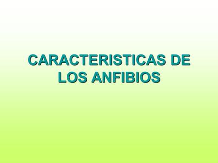 CARACTERISTICAS DE LOS ANFIBIOS