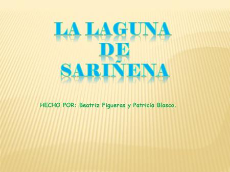 LA LAGUNA DE SARIÑENA HECHO POR: Beatriz Figueras y Patricia Blasco.