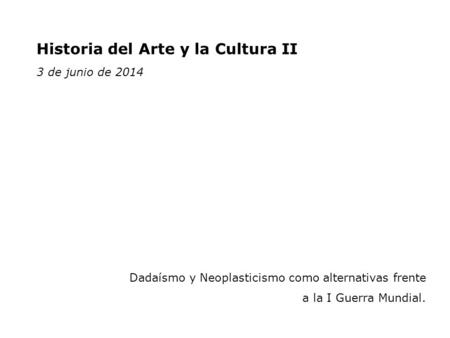 Historia del Arte y la Cultura II
