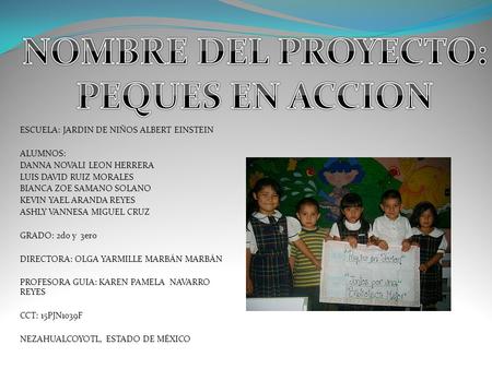 NOMBRE DEL PROYECTO: PEQUES EN ACCION