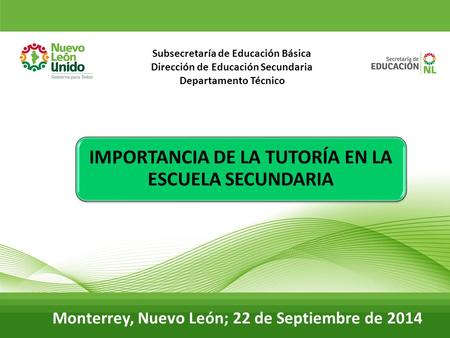 Subsecretaría de Educación Básica Dirección de Educación Secundaria