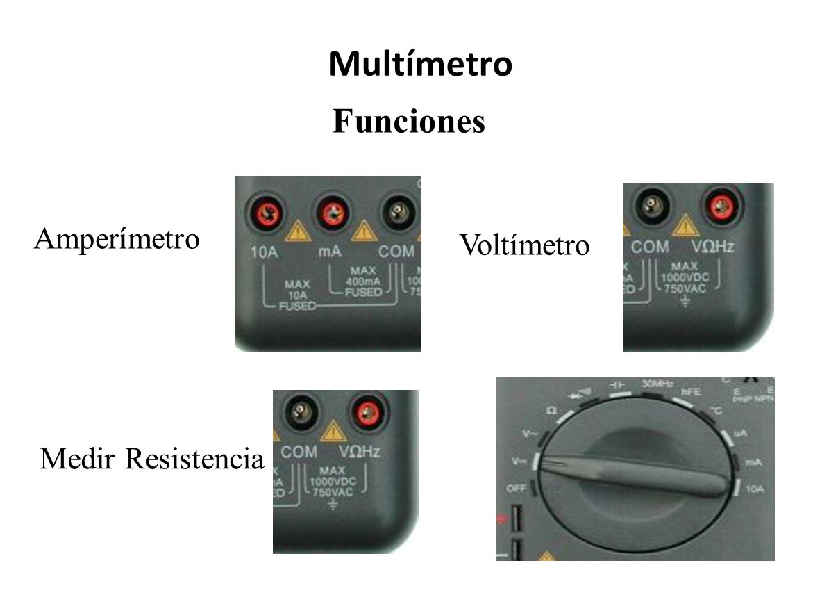 Multímetro Funciones Amperímetro Voltímetro Medir Resistencia - ppt  descargar
