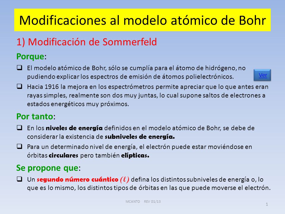 Modificaciones al modelo atómico de Bohr - ppt video online descargar