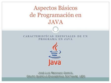 Aspectos Básicos de Programación en JAVA