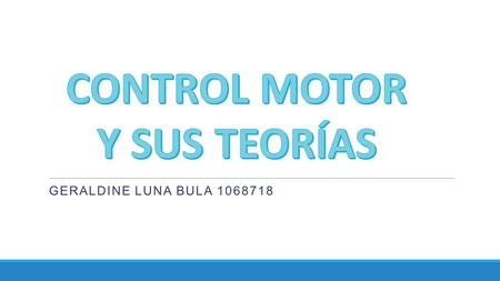 CONTROL MOTOR Y SUS TEORÍAS