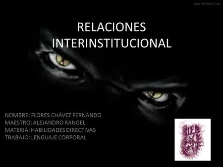 RELACIONES INTERINSTITUCIONAL