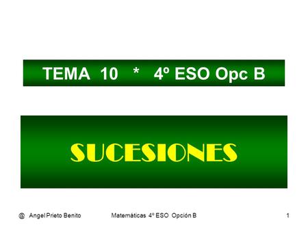 Matemáticas 4º ESO Opción B