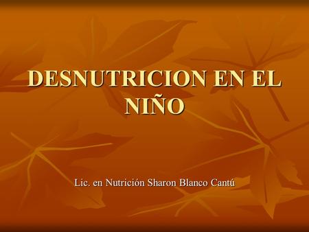 DESNUTRICION EN EL NIÑO