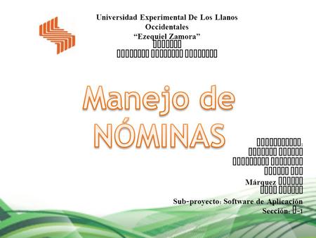 Universidad Experimental De Los Llanos Occidentales “Ezequiel Zamora” Barinas Programa Ciencias Sociales Manejo de NÓMINAS Bachilleres: Fonseca Karlys.