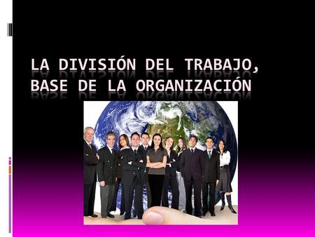 La división del trabajo, base de la organización