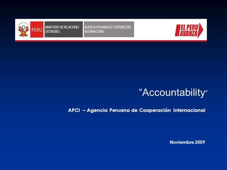 “Accountability” APCI – Agencia Peruana de Cooperación Internacional