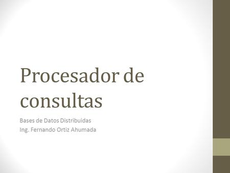 Procesador de consultas