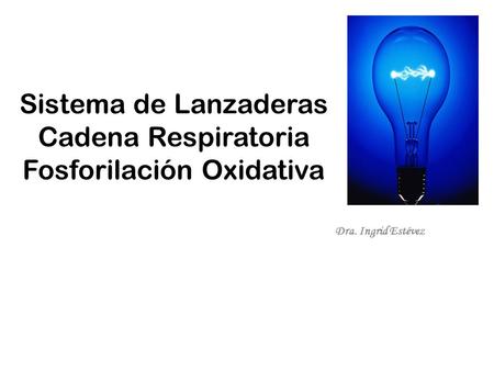 Sistema de Lanzaderas Cadena Respiratoria Fosforilación Oxidativa