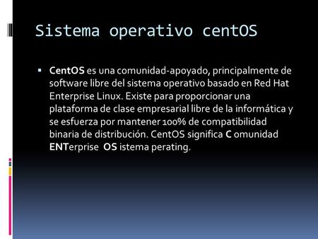 Sistema operativo centOS