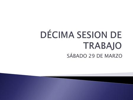 DÉCIMA SESION DE TRABAJO