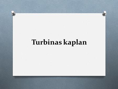 Turbinas kaplan.