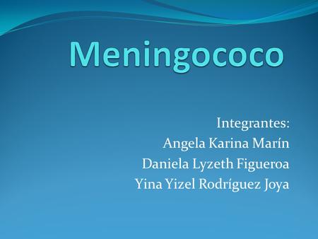 Meningococo Integrantes: Angela Karina Marín Daniela Lyzeth Figueroa