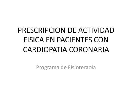 Programa de Fisioterapia