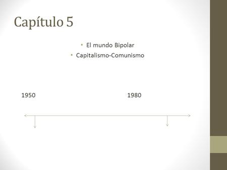 Capítulo 5 El mundo Bipolar Capitalismo-Comunismo 19501980.