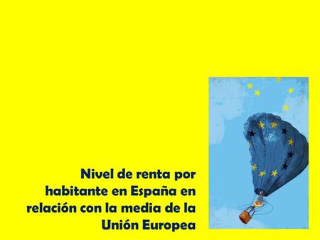 TIPOS DE GRAFICOS. Nivel de renta por habitante en España en relación con la media de la Unión Europea.