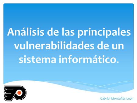 Análisis de las principales vulnerabilidades de un sistema informático. Gabriel Montañés León.