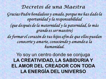 Decretos de una Maestra