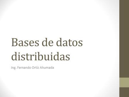 Bases de datos distribuidas