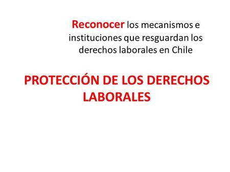 PROTECCIÓN DE LOS DERECHOS LABORALES