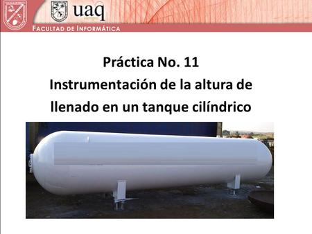 Instrumentación de la altura de llenado en un tanque cilíndrico