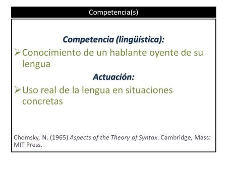 Competencia (lingüística):