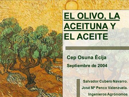 EL OLIVO, LA ACEITUNA Y EL ACEITE