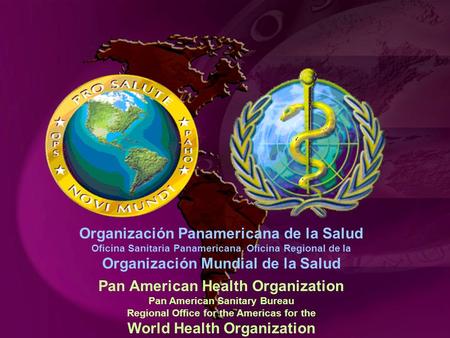 Pan American Health Organization Pan American Sanitary Bureau Regional Office for the Americas for the World Health Organization Organización Panamericana.