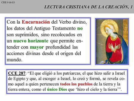 LECTURA CRISTIANA DE LA CREACIÓN, 1