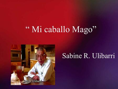 “ Mi caballo Mago” Sabine R. Ulibarri.