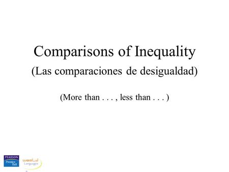 Comparisons of Inequality