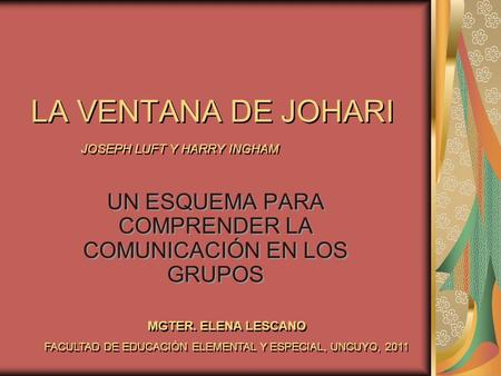 LA VENTANA DE JOHARI JOSEPH LUFT Y HARRY INGHAM