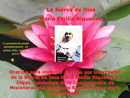 La Sierva de Dios María Emilia Riquelme