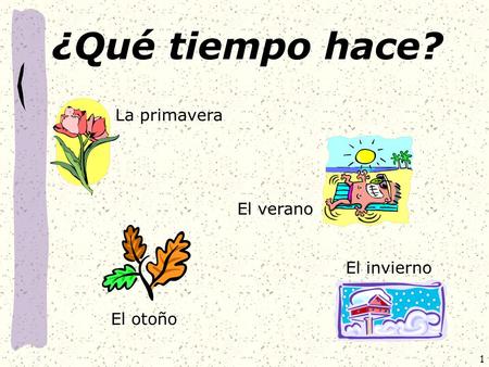 ¿Qué tiempo hace? La primavera El verano El otoño El invierno.