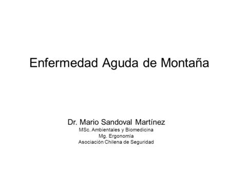 Enfermedad Aguda de Montaña