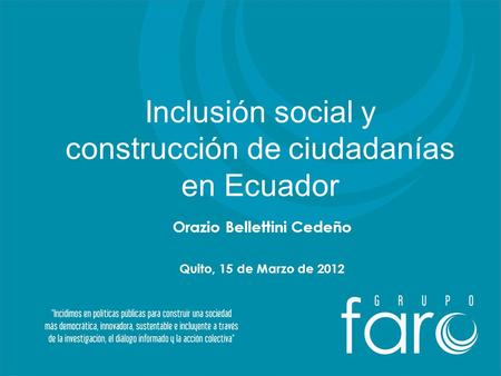 Inclusión social y construcción de ciudadanías en Ecuador