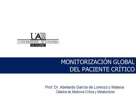 MONITORIZACIÓN GLOBAL DEL PACIENTE CRÍTICO