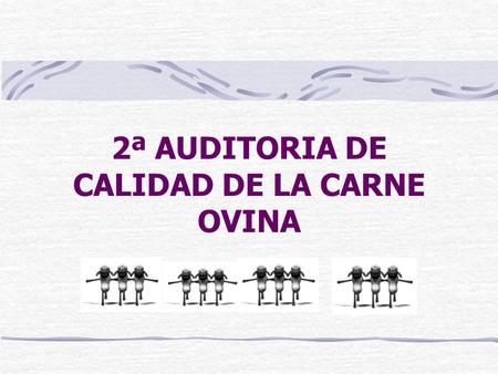 2ª AUDITORIA DE CALIDAD DE LA CARNE OVINA. OBJETIVO Determinar la calidad del ganado OVINO en la industria cárnica uruguaya de manera de fijar una base.